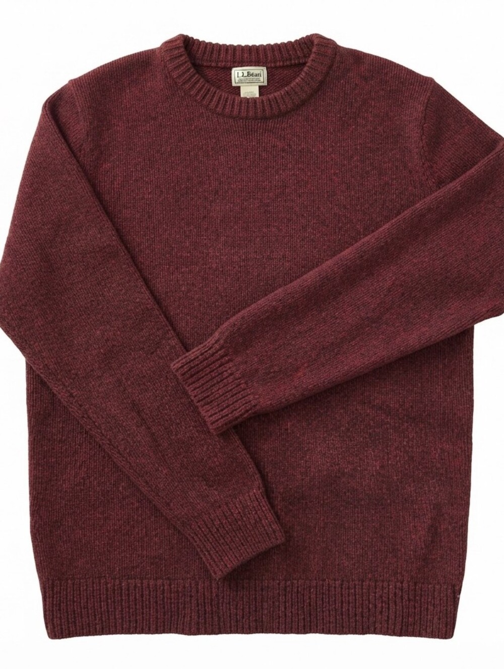 LL Bean Lambswool Burgundy Sweater Mens XL Fisherman Heritage New England Preppy
